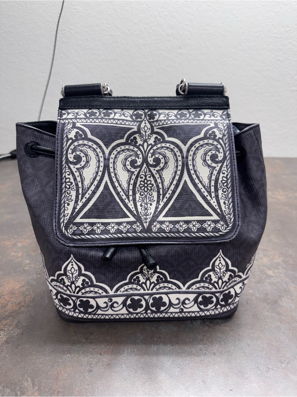 Brighton Casablanca Jasmine canvas and leather convertible bag/backpack